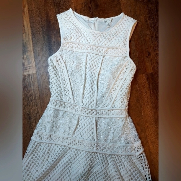 Cato size 2 knit dress fish net white dress - Picture 6 of 16